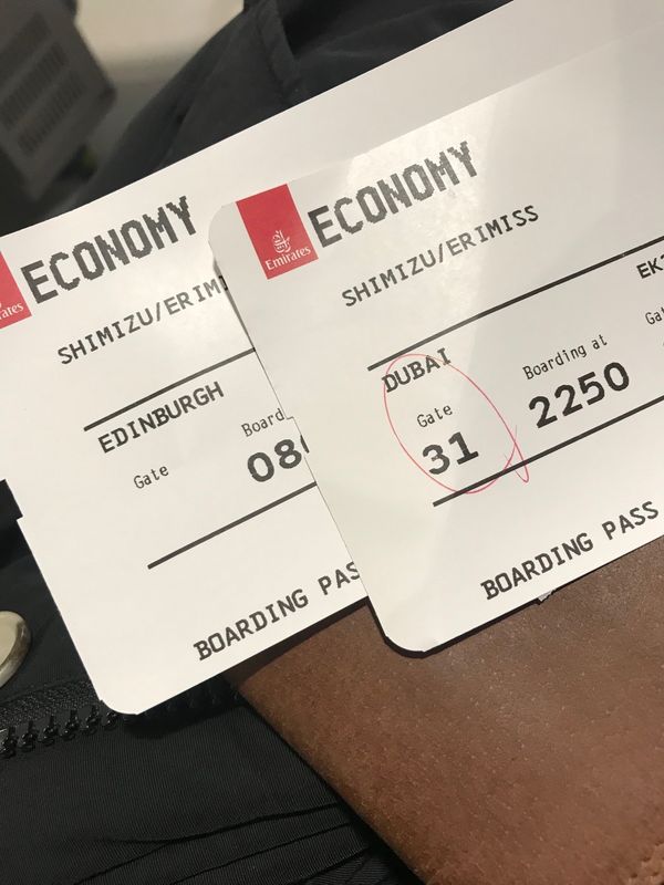 アラブ首長国連邦・ドバイ「スコットランド」の写真：①2018年12月12日に関空よりエミレ...