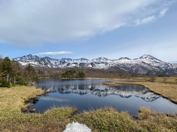 日本・北海道「北海道　知床•羅臼ドライブの旅🚗💨」の写真：知床五湖へ。
まだ雪の残る知床連山が美し...