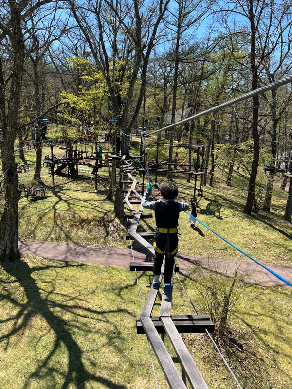 日本・軽井沢「プリンスホテル軽井沢のコテージに泊まってみる」の写真：イーストの目の前にあった「ツリートレッキ...