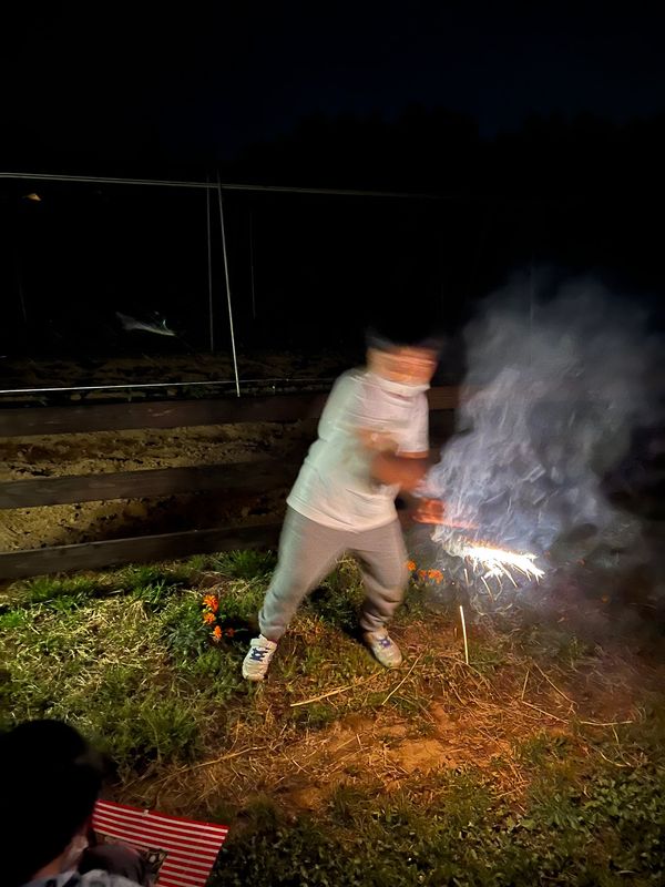 日本・千葉県「THE FARM（ザファーム）のコテージでグランピング！」の写真：ザファームでは花火もできます
スマホでは無理📸