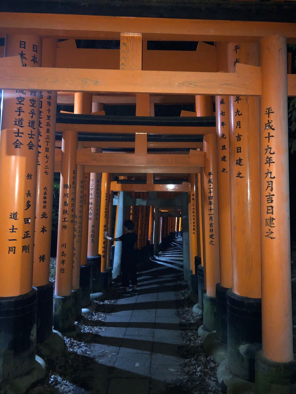 京都の夜に伏見稲荷大社へ。
登って登ってとにかく登る！