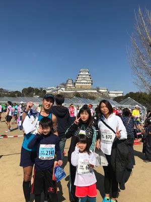 父フルマラソン、母と末娘親子ペア、長女と長男ファンラン(小学生の部)🏃‍♂️