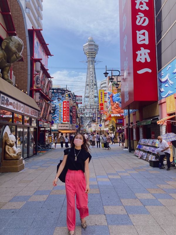 日本・食べ歩き「大阪の旅」の写真：通天閣！！
わなかのたこ焼き
グリコ看板！