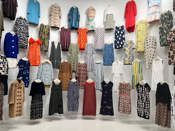 日本・福岡県「ミナ・ペルホネン展」の写真：圧巻〜！！！👏
今見ても可愛い生地のお洋...