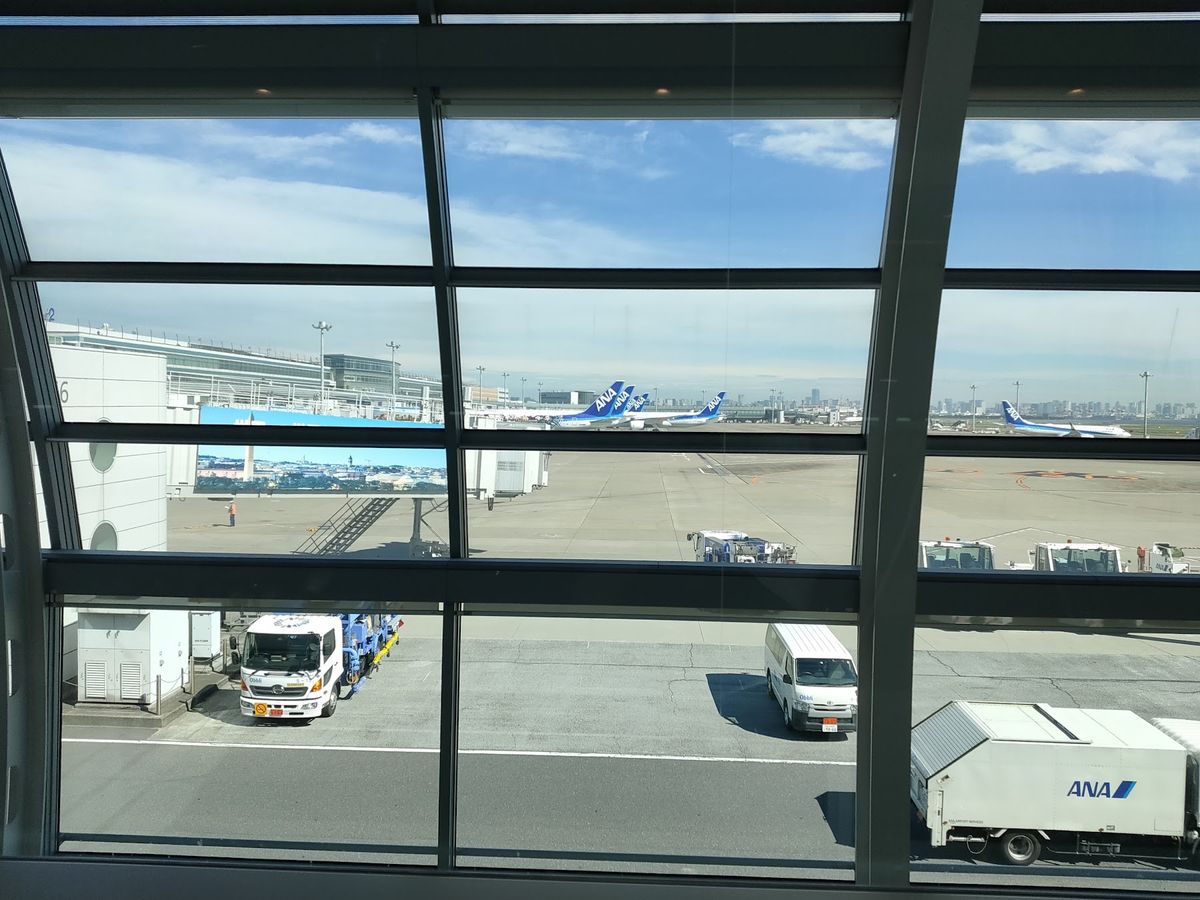 福井に行くには飛行機の方が安いらしい。富士山が薄く重なる雲の向こうにきれい...