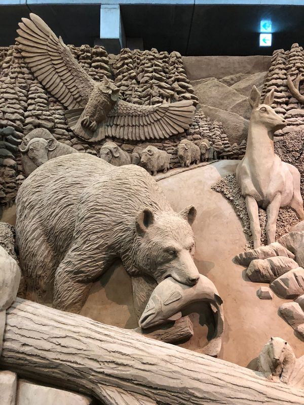 日本・島根県「鳥取砂丘、島根」の写真：砂丘の砂で出来ているなんて凄い‼️
芸術✨✨