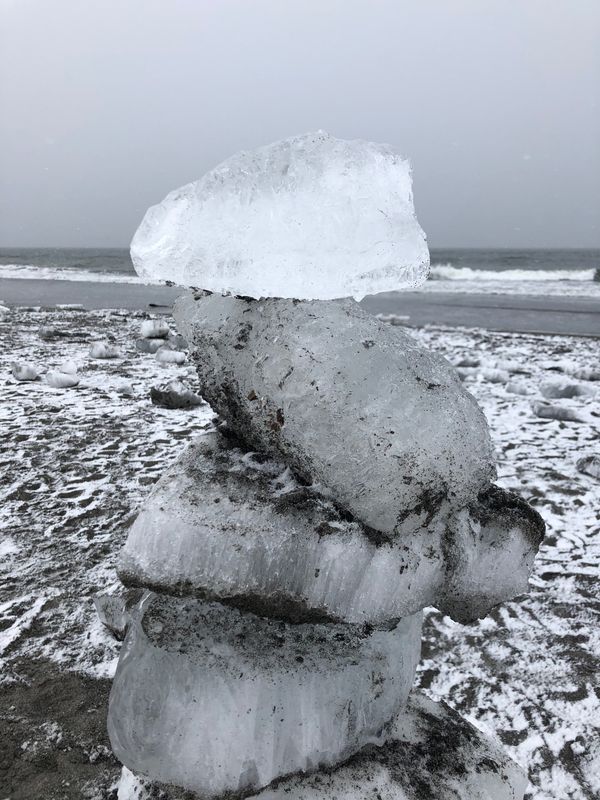 日本・北海道「豊頃町　ジュエリーアイス」の写真：あいにくのお天気でジュエリーアイス💎には...