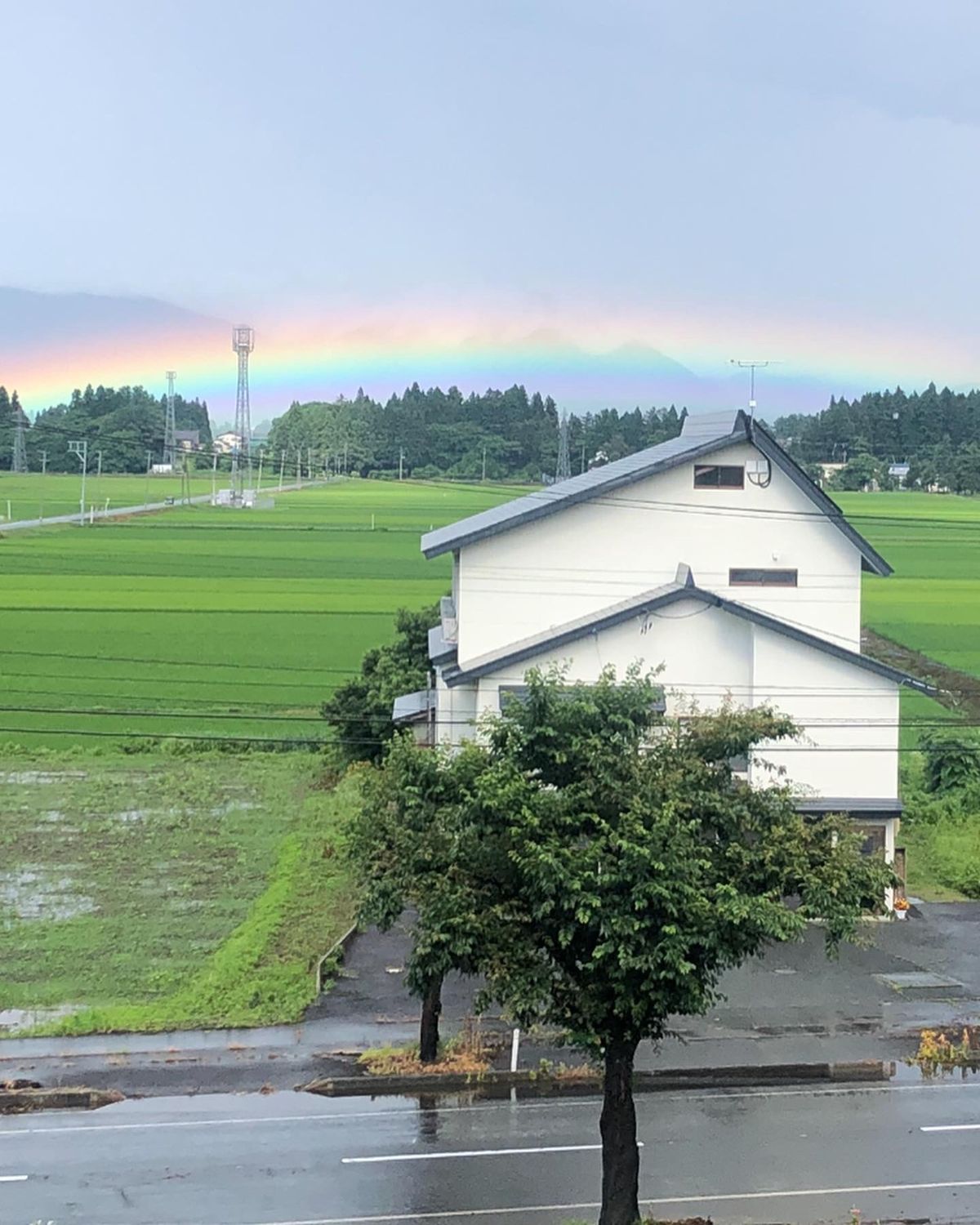 日本地図でしかみたことなかった最上川。
雄大な流れ。
雨の後の虹も綺麗🌈