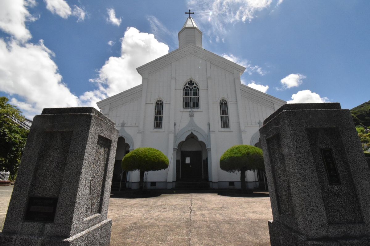 水ノ浦教会！
中には入れなかったけど、外観が綺麗！