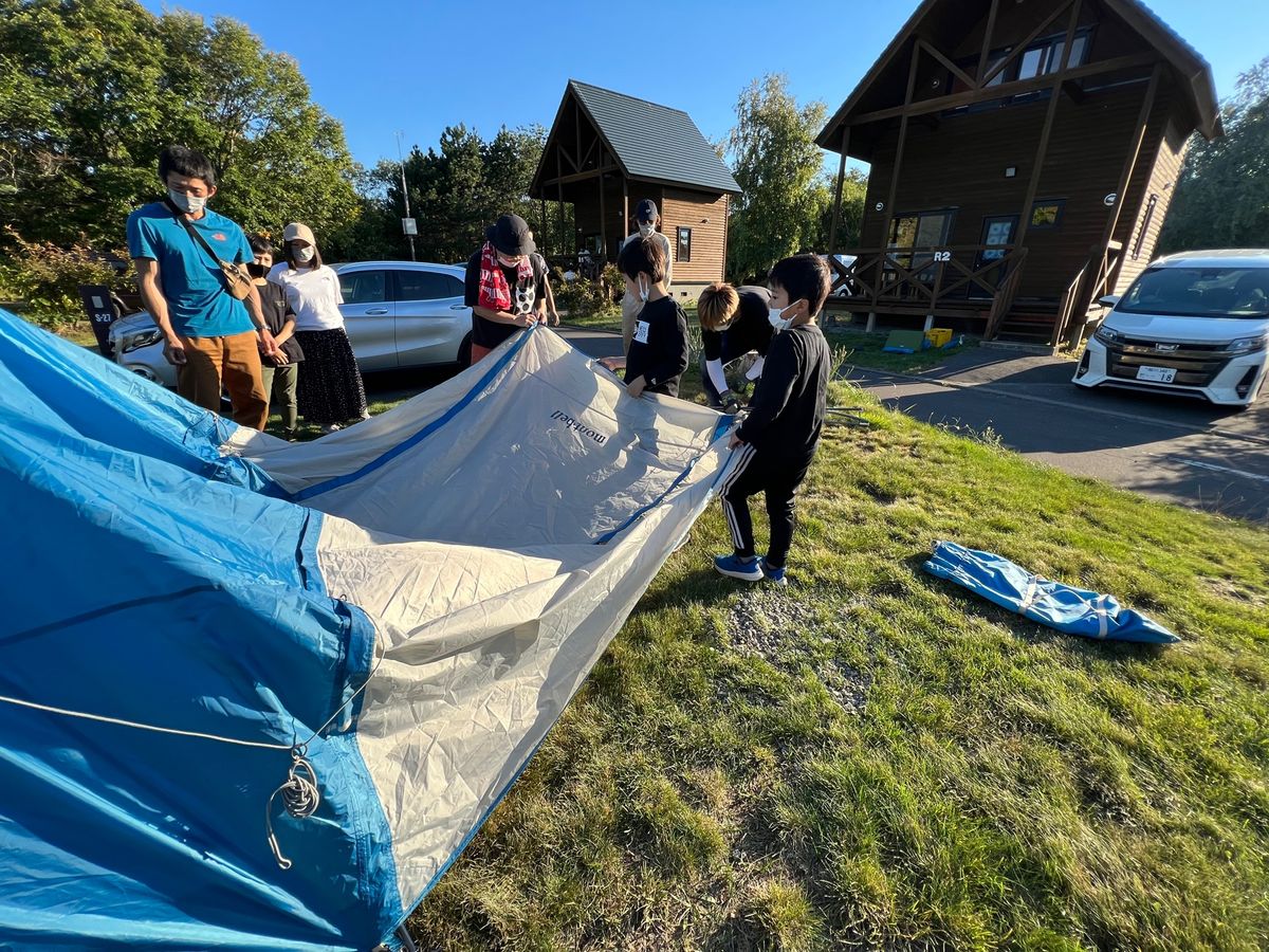 漁船クルーズの後は『増毛リバーサイドパークオートキャンプ場』でテント設営！...