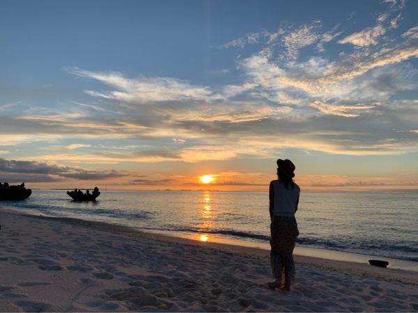 日本・与論島「与論島」の写真：夕日