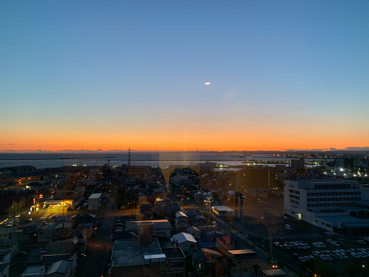 釧路港から見えた夕焼け