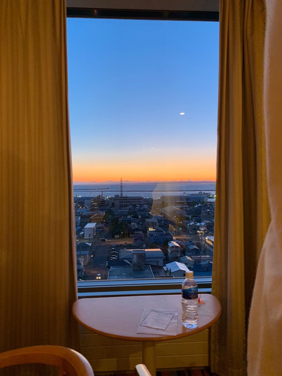 釧路港から見えた夕焼け