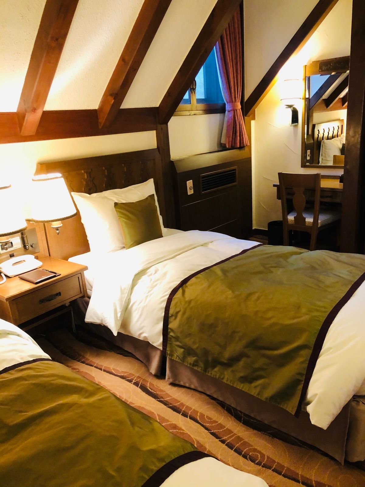 チェックイン時は今にも降り出しそうなお天気でしたが、山はバッチリ見えました。