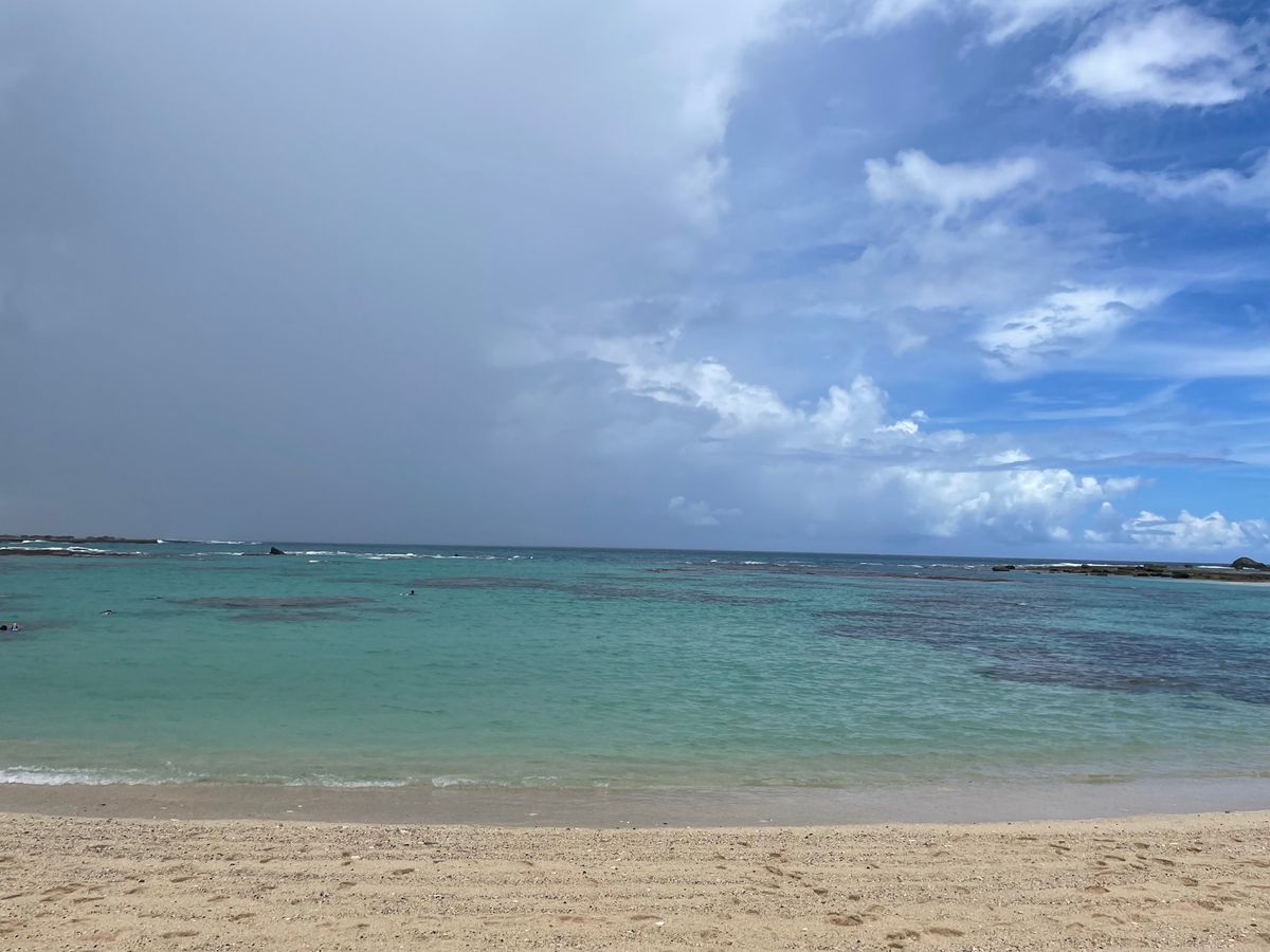 にわか雨から晴れに天気が移り変わる。
そして、突然出てきた彩雲は鮮やかで大...