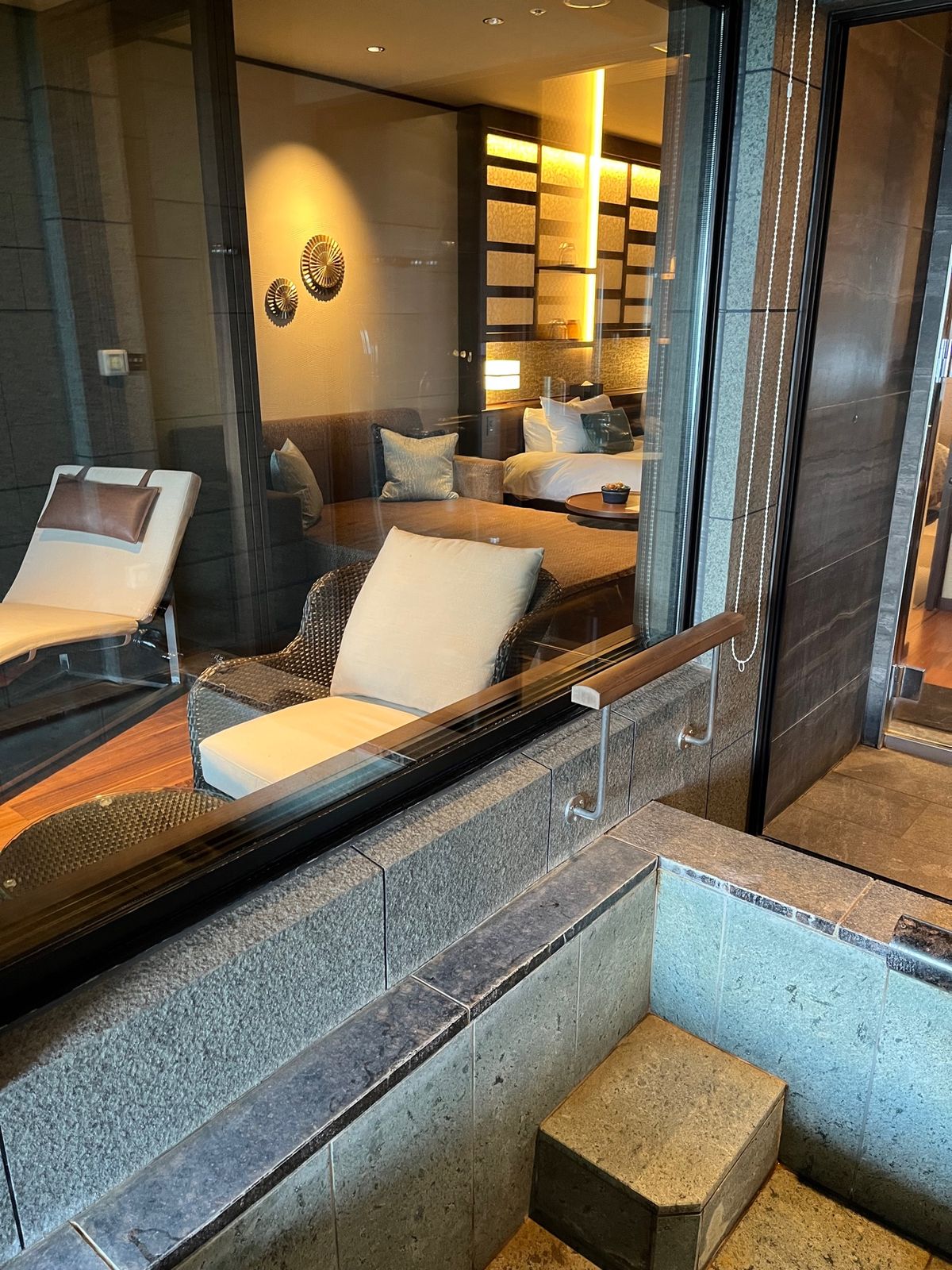 客室露天風呂！
夜は花火大会🎆