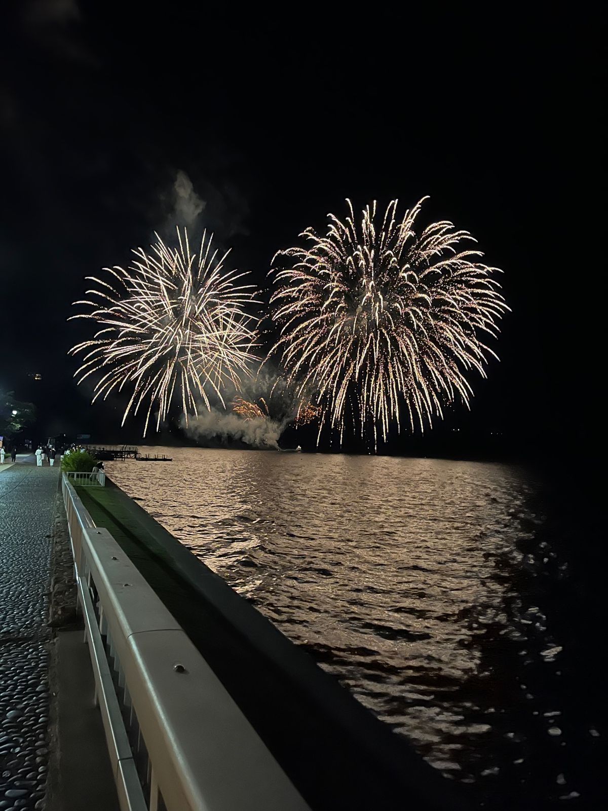客室露天風呂！
夜は花火大会🎆