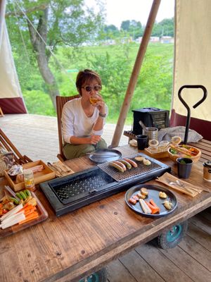 1日目は2人で、二日目は友達夫婦も来て雨の中☔️ゴルフ😂