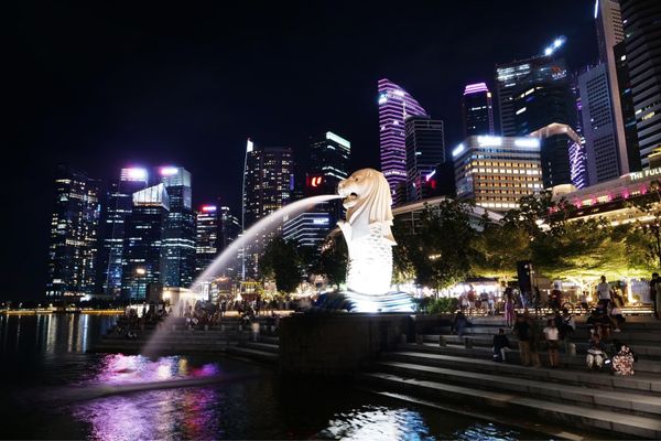 サウジアラビア・Riyadh「弾丸リヤド旅」の写真：夜のマーライオン