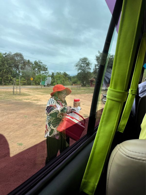 シンガポール「友人と行くカンボジア&シンガポール」の写真：車の中でガイドさん待ってるときに
「なん...