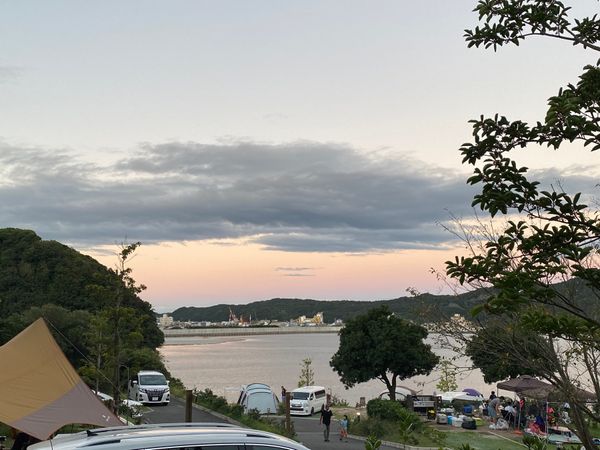 日本・兵庫県「淡路島キャンプ」の写真：ノラ猫さん可愛かった。
サプライズの誕生...