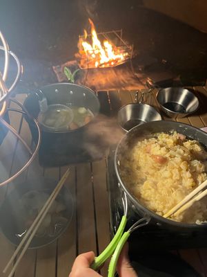 キャンプ飯最高、、、