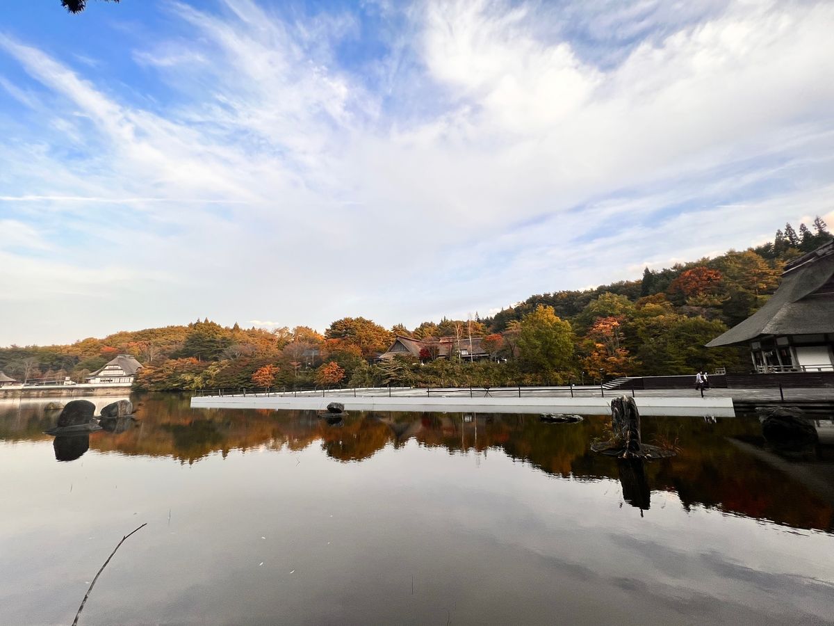 リンゴジュースの木と公園にいるポニー🐴
