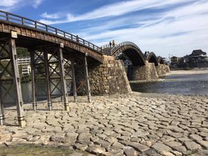 錦帯橋、岩国城、大久野島のうさぎ
夜空港到着で朝イチから動きました