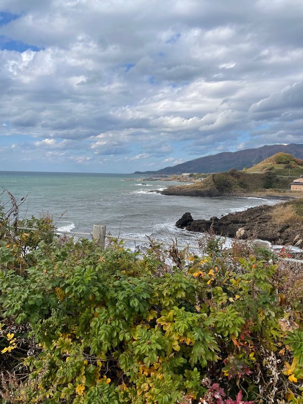 日本・秋田「みちのく温泉♨️旅行」の写真：次の日は不老ふ死温泉へ。海辺の露天風呂は...