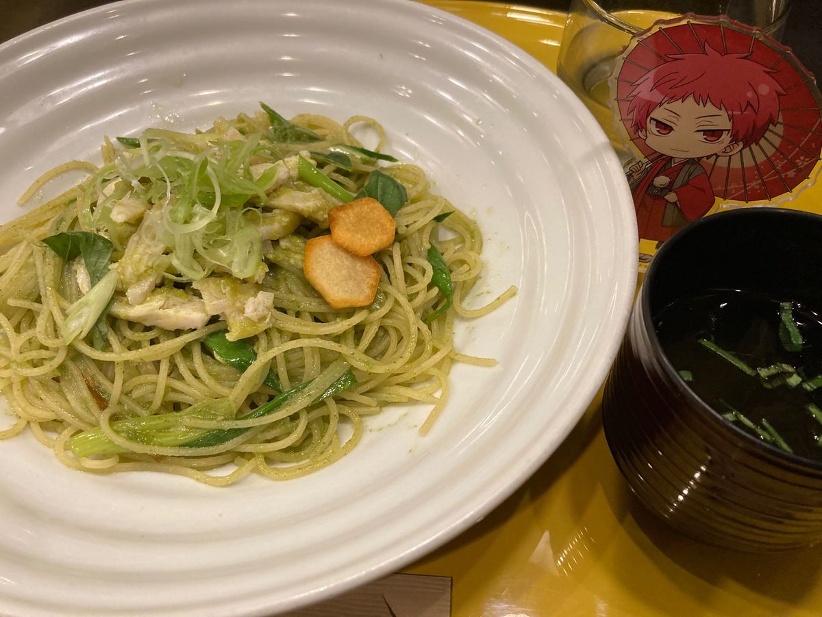 夕食は《京風スパゲティー先斗入ル》へ。
入ってメニューを見てわかったのです...