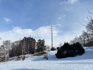 雪景色の平岸高台公園は初めて。
今回もしっかり聖地巡礼。
