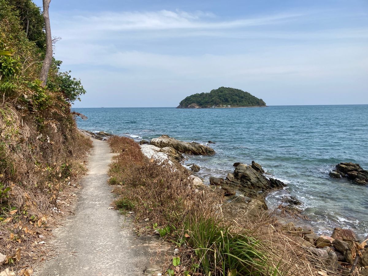 2日目、ちょっと探検しに急坂の裏道へ。細い山道を走り抜けると、海に出ました...