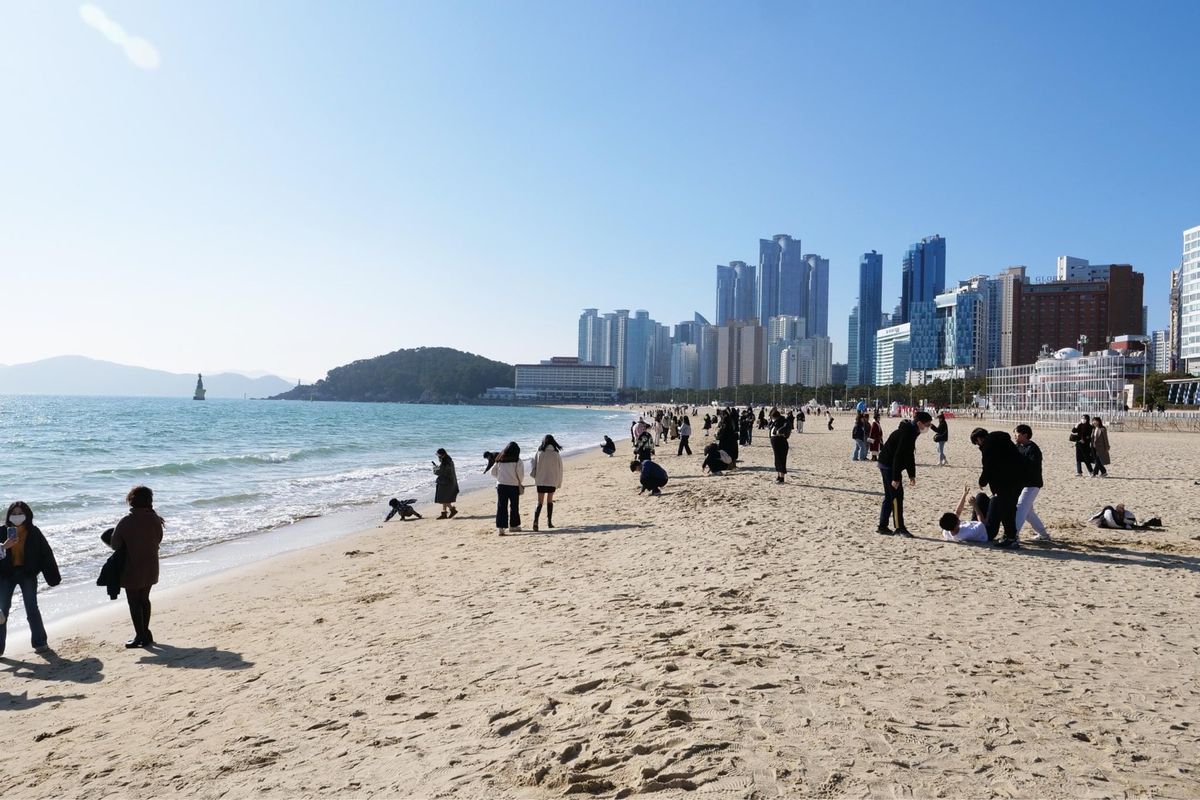 釜山の砂浜