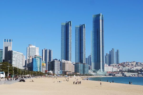 大韓民国 (韓国)・釜山「釜山旅行」の写真：釜山の砂浜