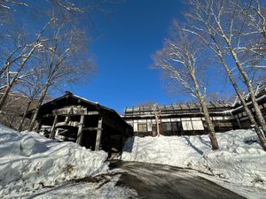 鶴の湯別館で「山の芋鍋」

冬ということもあり食事どころがあまりなく、鶴の...