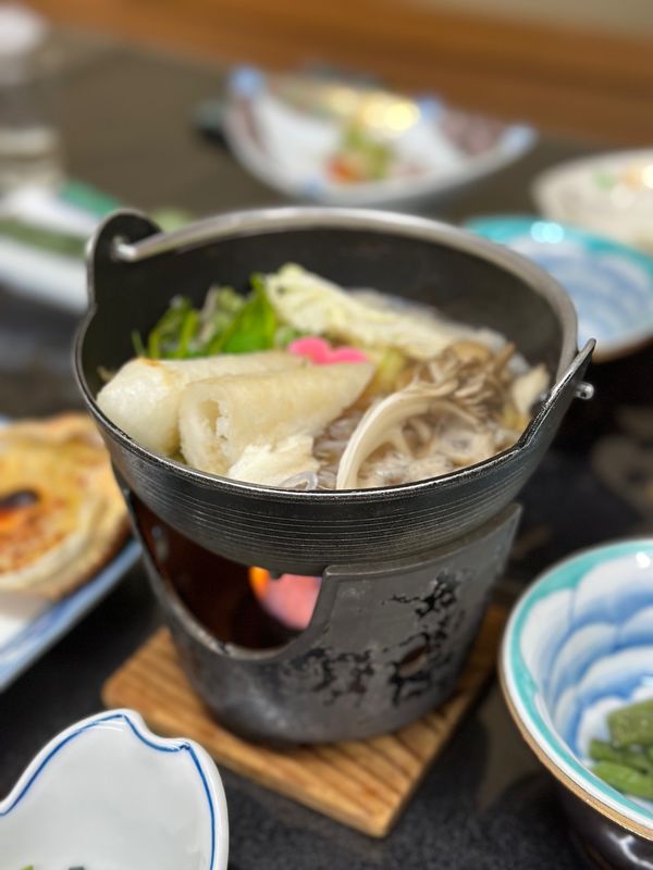 日本・乳頭温泉「乳頭温泉できりたんぽの旅」の写真：夕飯はきりたんぽ鍋！

ようやく目的にあ...