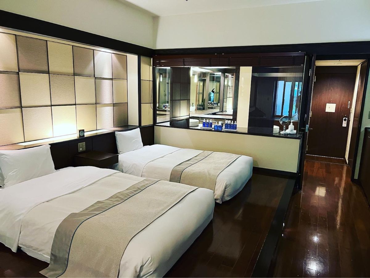 露天風呂付きのお部屋でまったり