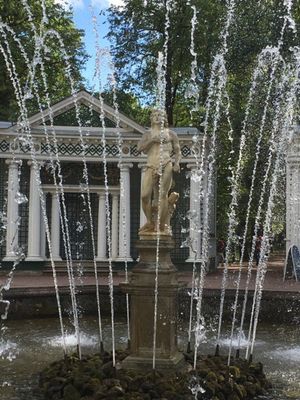 ランチ後はペテルゴフ《ピョートル大帝の夏の宮殿の庭園》。
前回は冬だったか...