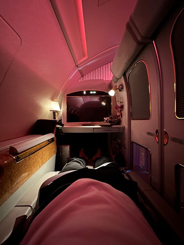 アラブ首長国連邦・ドバイ「ドバイで豪遊する旅」の写真：フルフラットで布団もついてきました
心地...