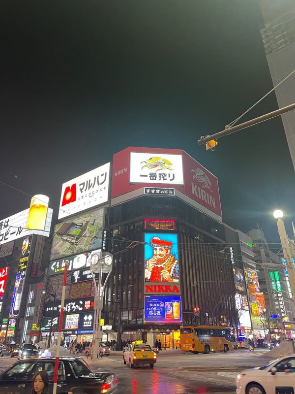 日本・北海道「北海道一人旅」の写真：やっぱりすすきのと言ったらニッカおじさん...