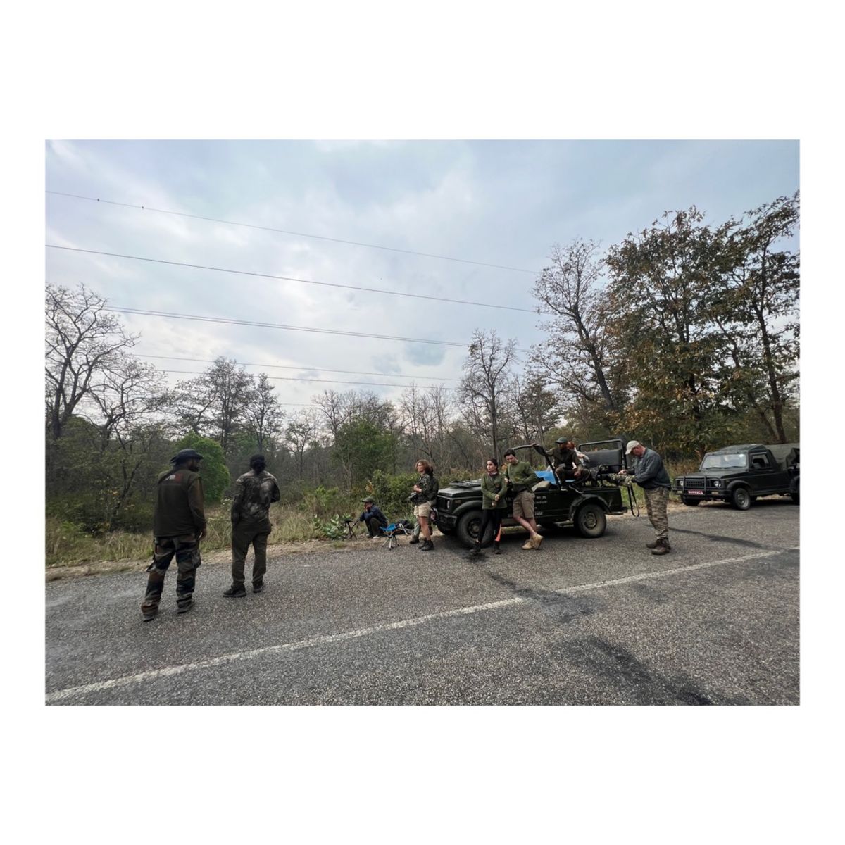 🐘が道路を渡るのを待ってるときの様子

看板は🐘が道を渡るときは譲りなさい...