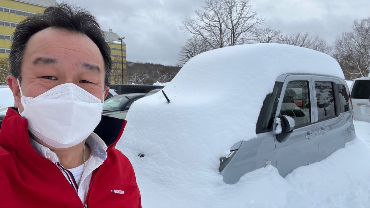 雪山最高！
レンタカーが埋もれた😅