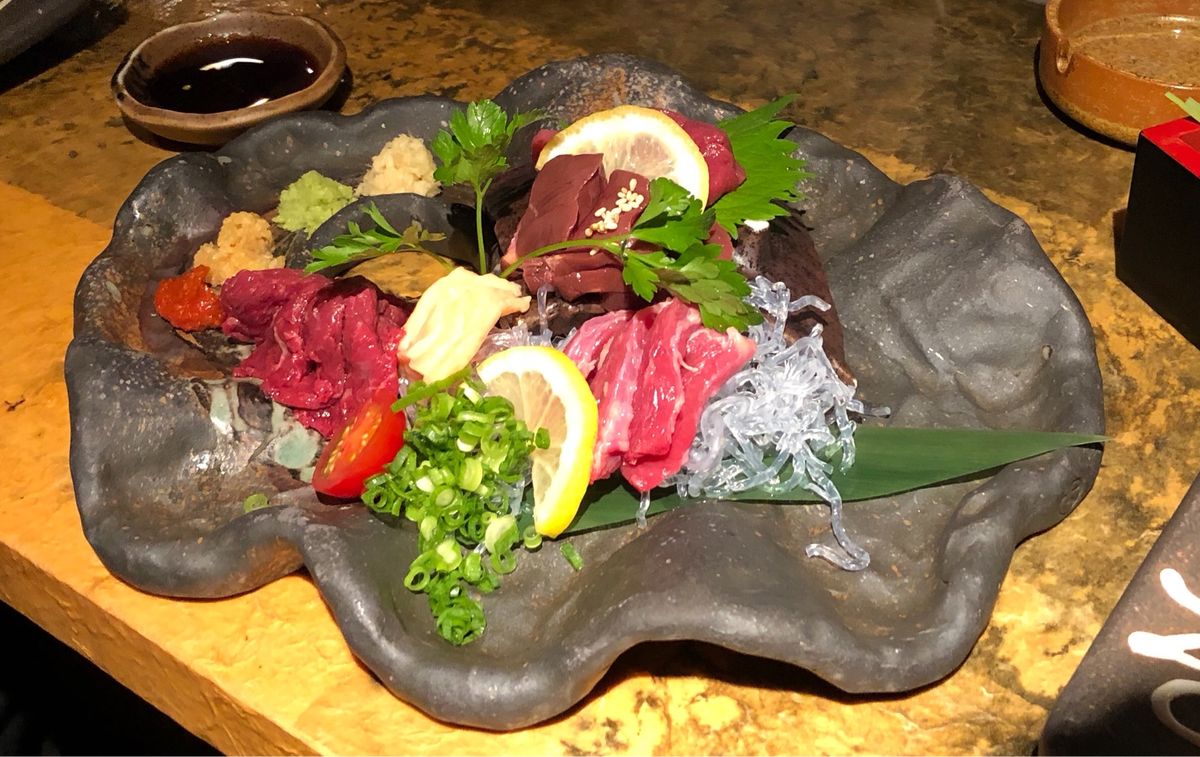 馬刺を食べて帰宅