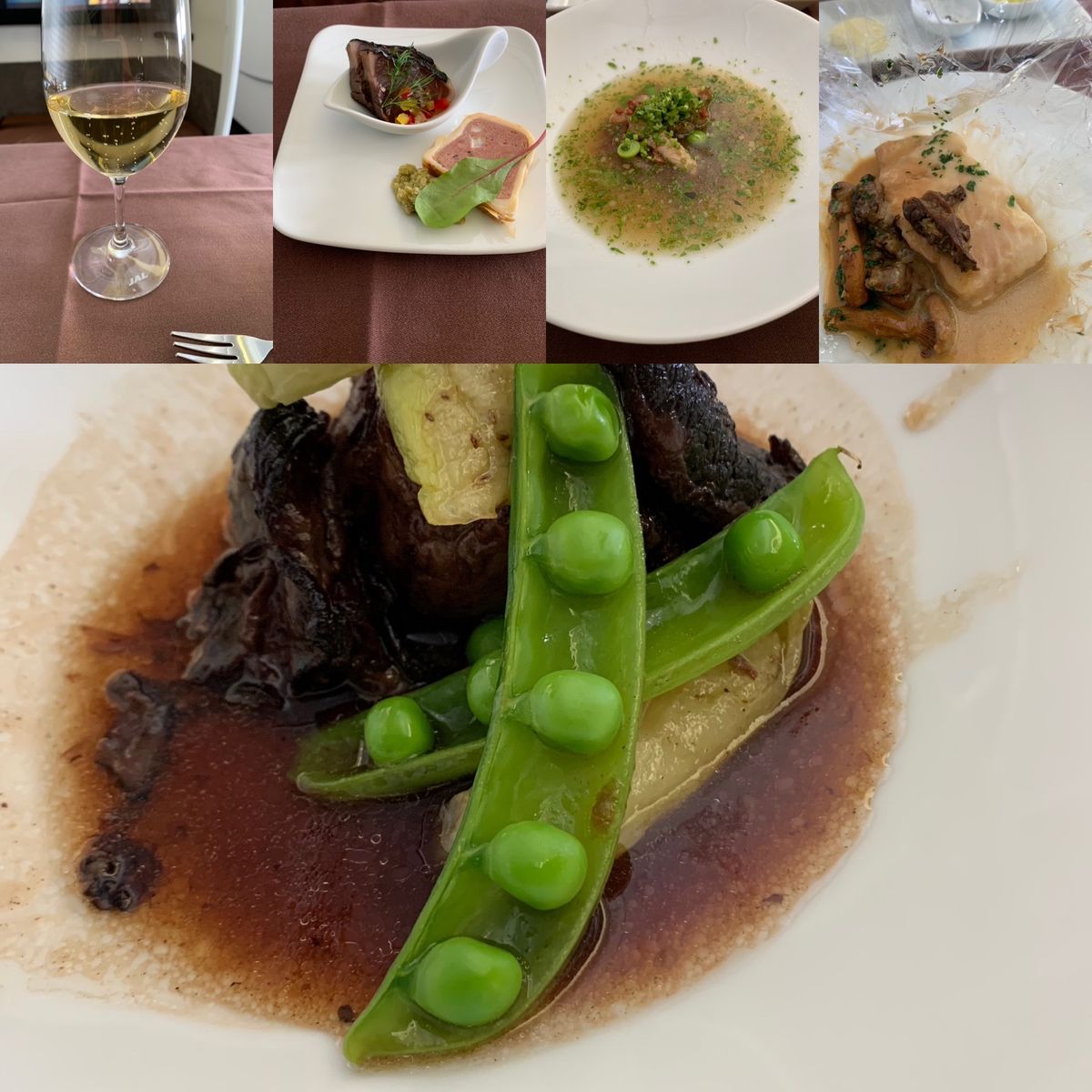 機内食。
🍾は、salon😍（コレが飲んでみたかった❤️）
若い時のように...