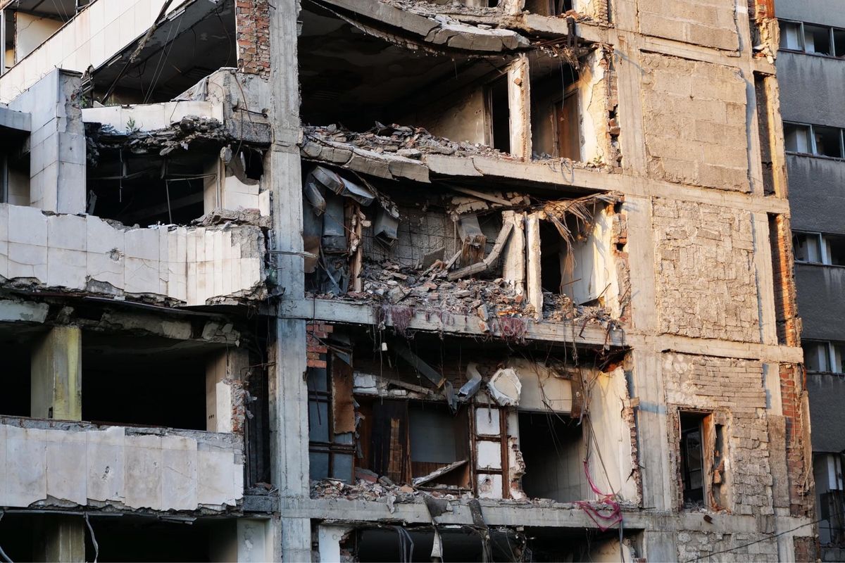 戦争の跡が残っています