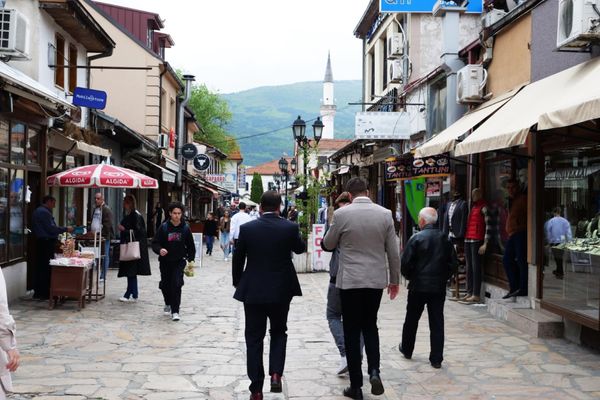 マケドニア共和国・Ohrid「バルカン半島旅行」の写真：スコピエ旧市街のメインストリート