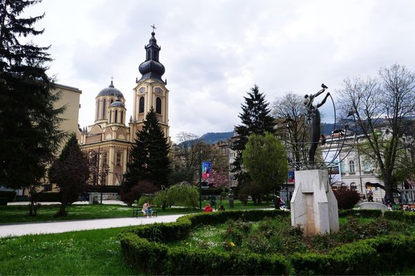 マケドニア共和国・Ohrid「バルカン半島旅行」の写真：サラエボの町