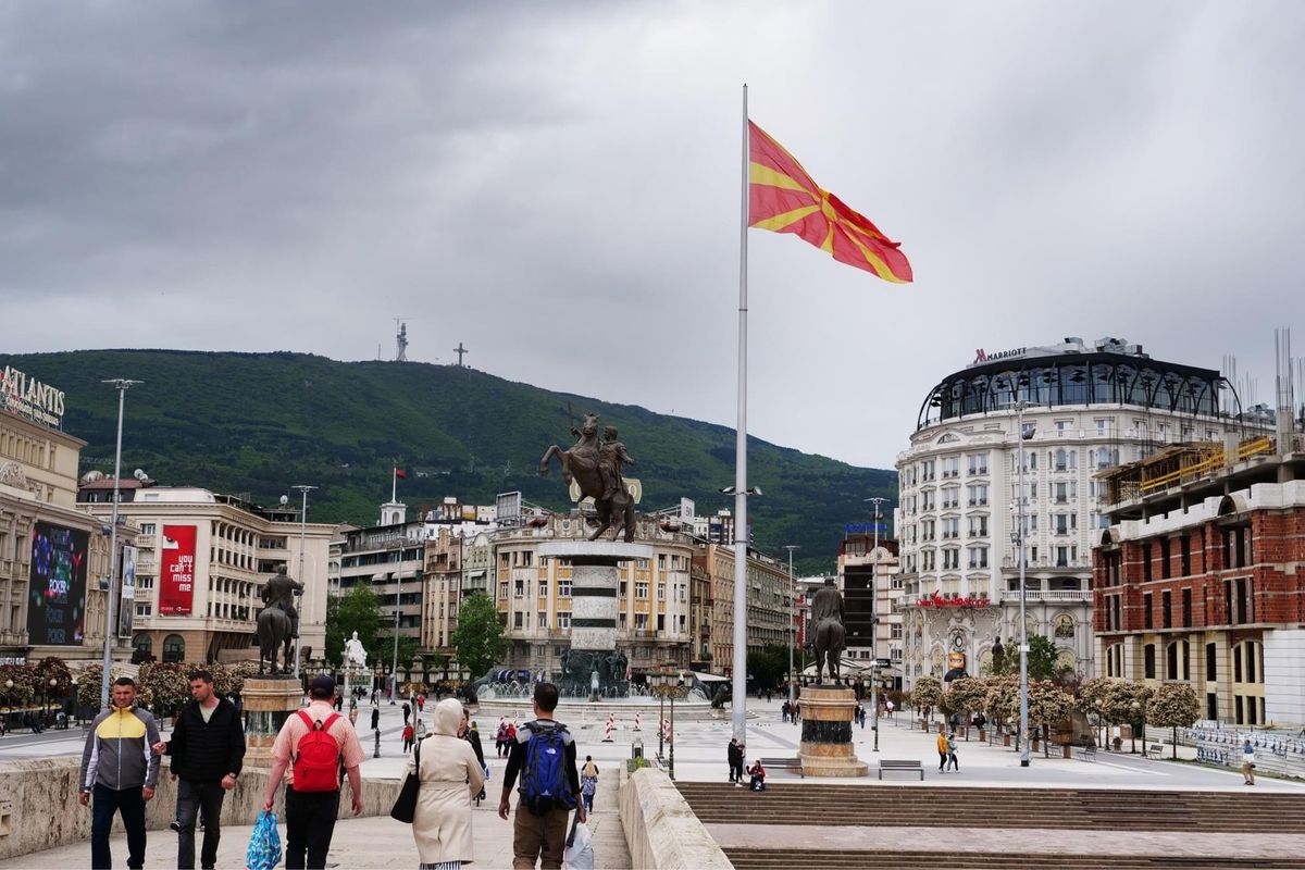 首都スコピエの中心地