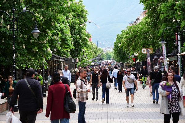 マケドニア共和国・Ohrid「バルカン半島旅行」の写真：ソフィアの観光通り