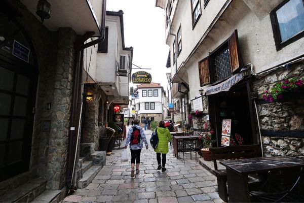 マケドニア共和国・Ohrid「バルカン半島旅行」の写真：オフリドの街並み